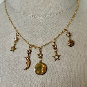 Top Shelf Jewelry gold tone celestial moon & stars charm necklace